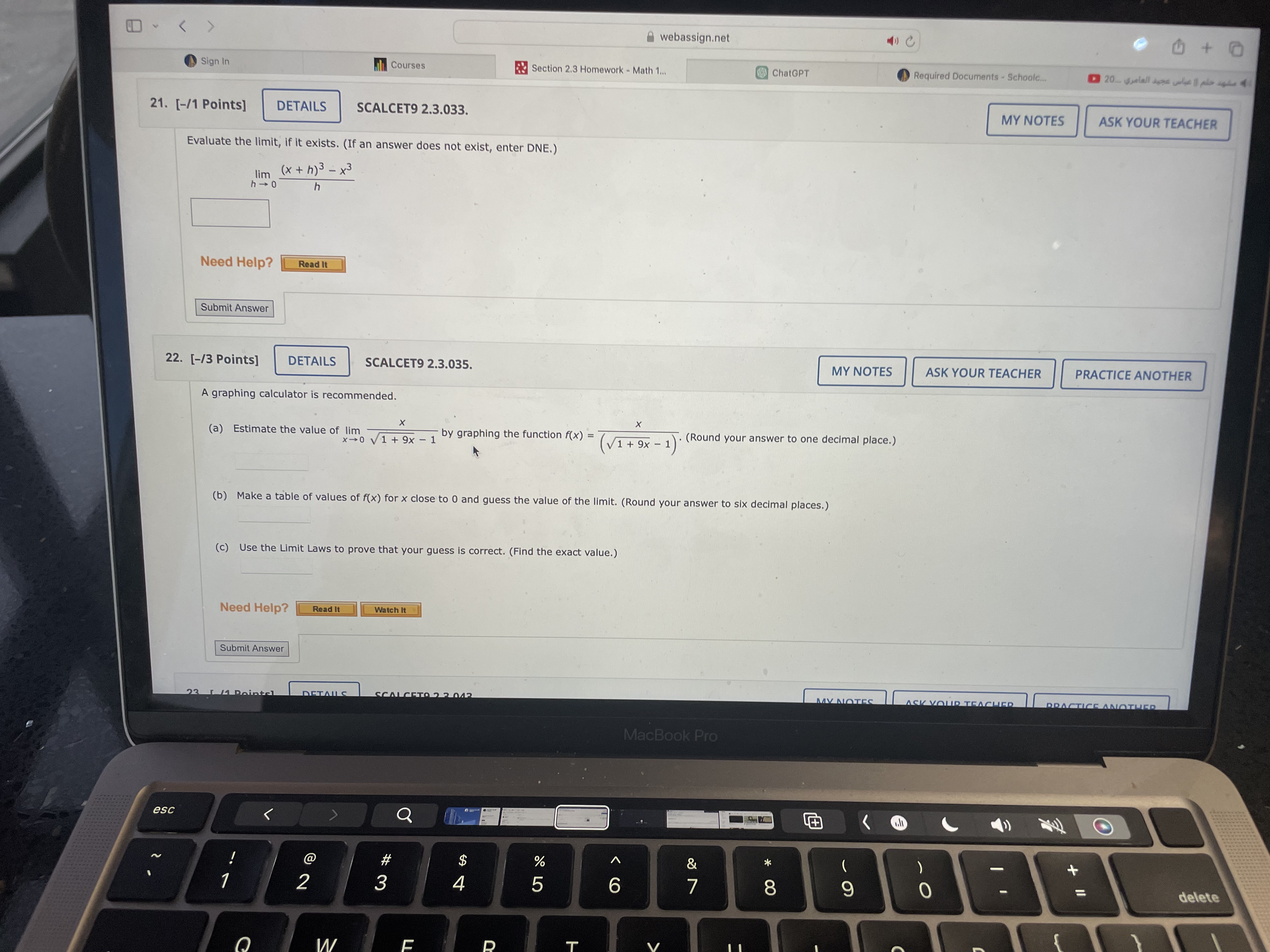 - webassign.net () C 0 + 0 Sign In Courses Section