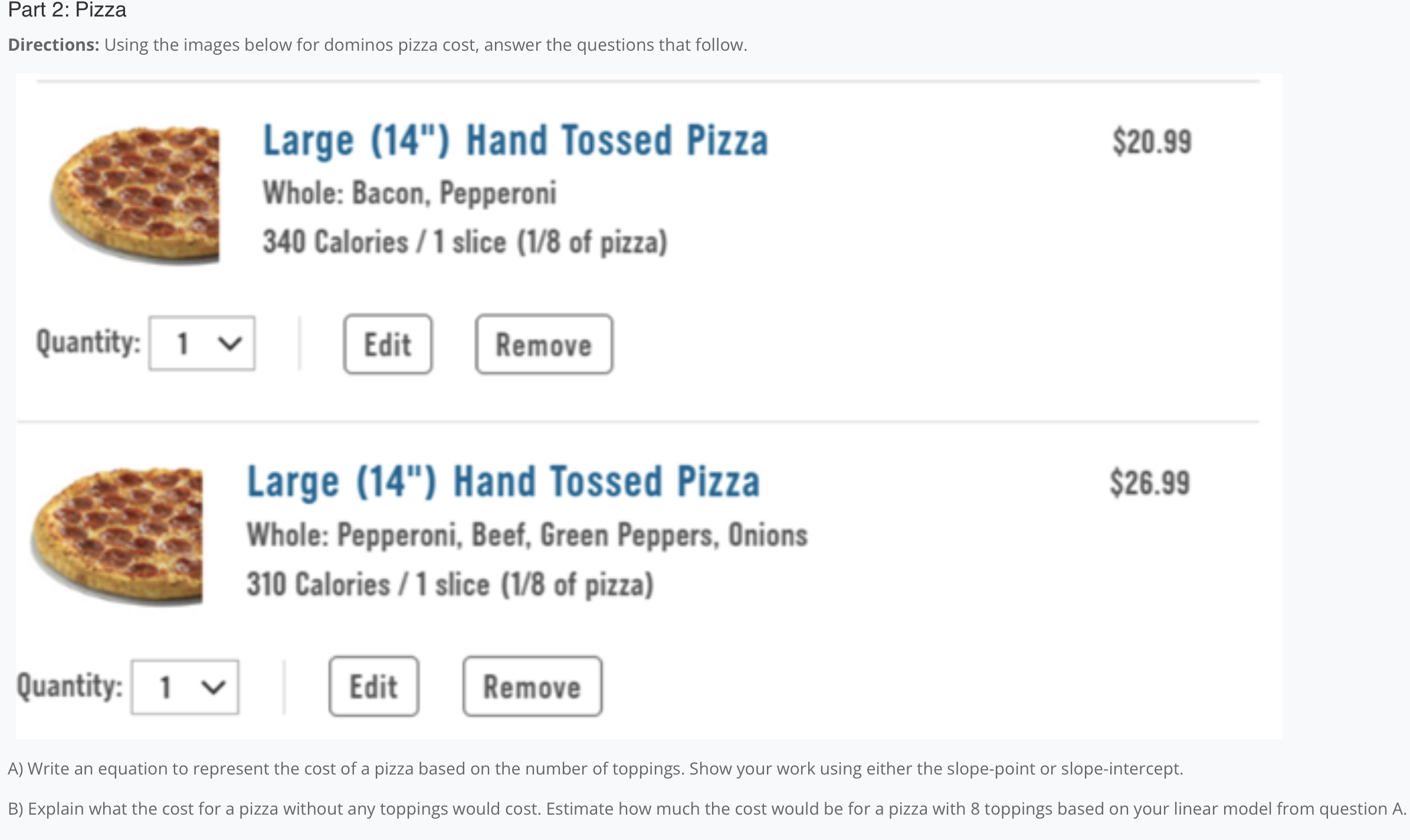 you will be writing a linear equation to represent the height of