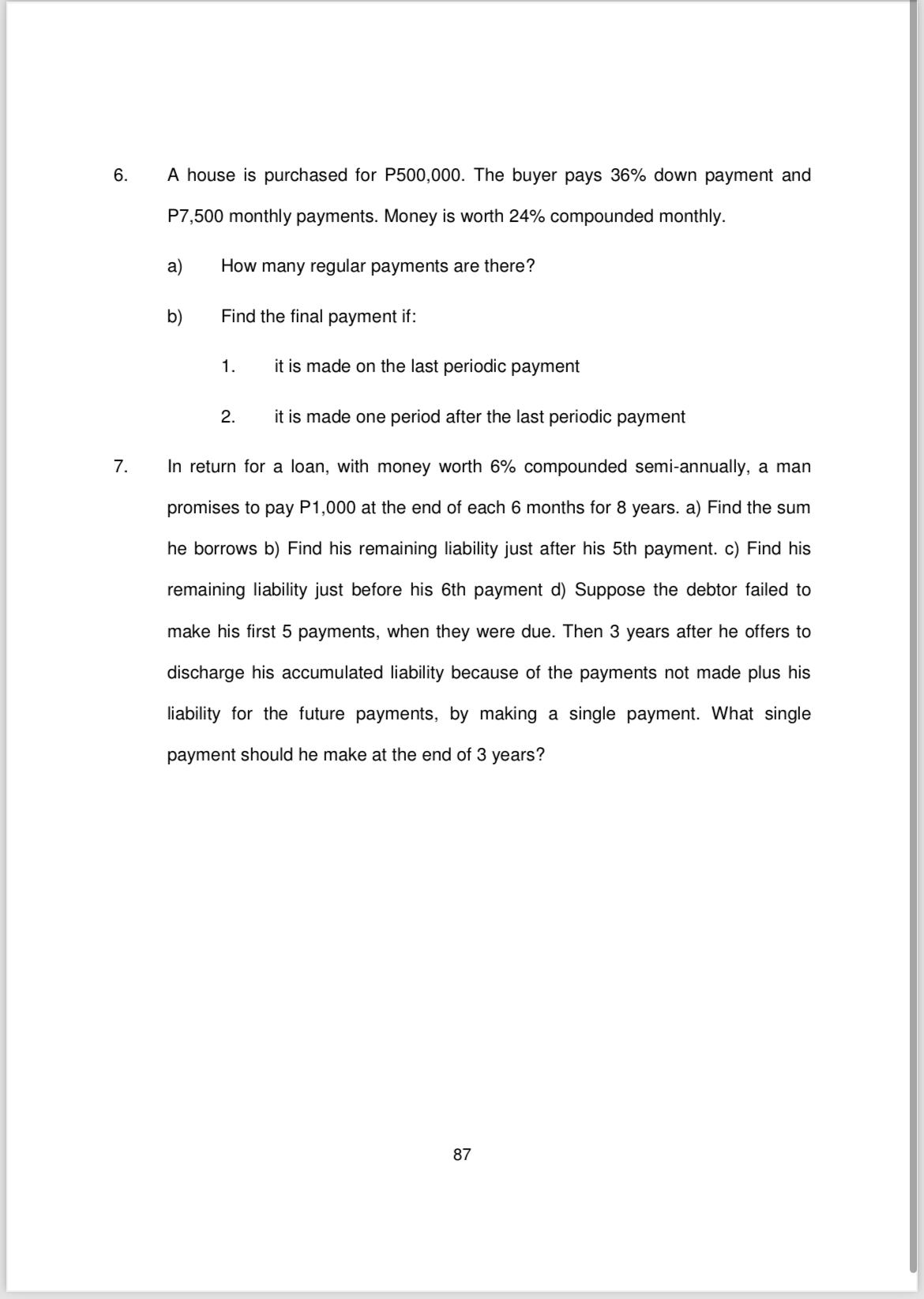 using ordinary interest. 2. At 7 1/2%, compute the interest on P3,750