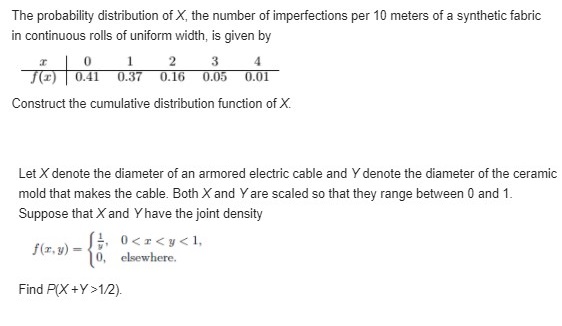 (C) PIX > Y);(d) F(X + Y = 4). A coin is