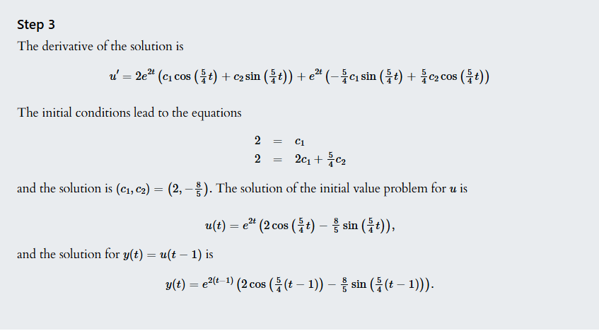 if 16y" - 64y' + 89y = 0, y(1) = 2, y'(1)