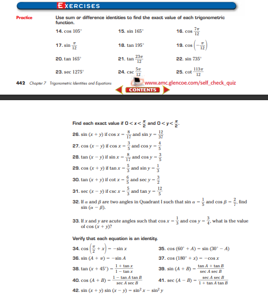 please help me do section 7-3, pages 442-43, exercises 14, 16, 18,