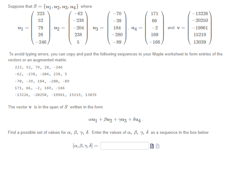  Suppose that S = {uj, u2, ug, uq } where 223