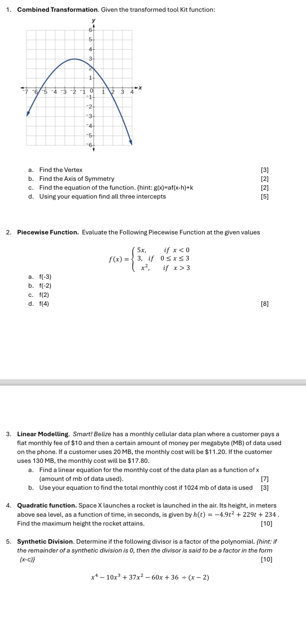 Please help with these problems. 1. Combined Transformation. Given the transformed tool