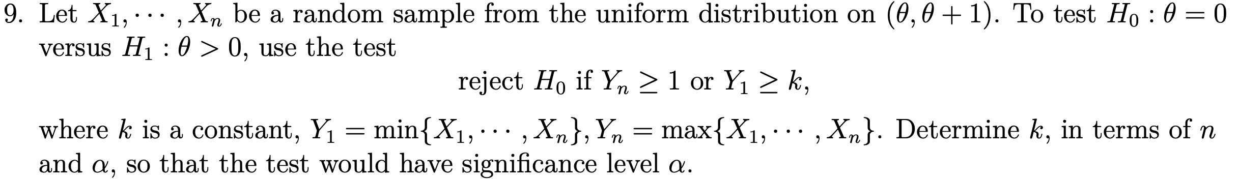  9. Let X1, . .. , Xn be a random sample