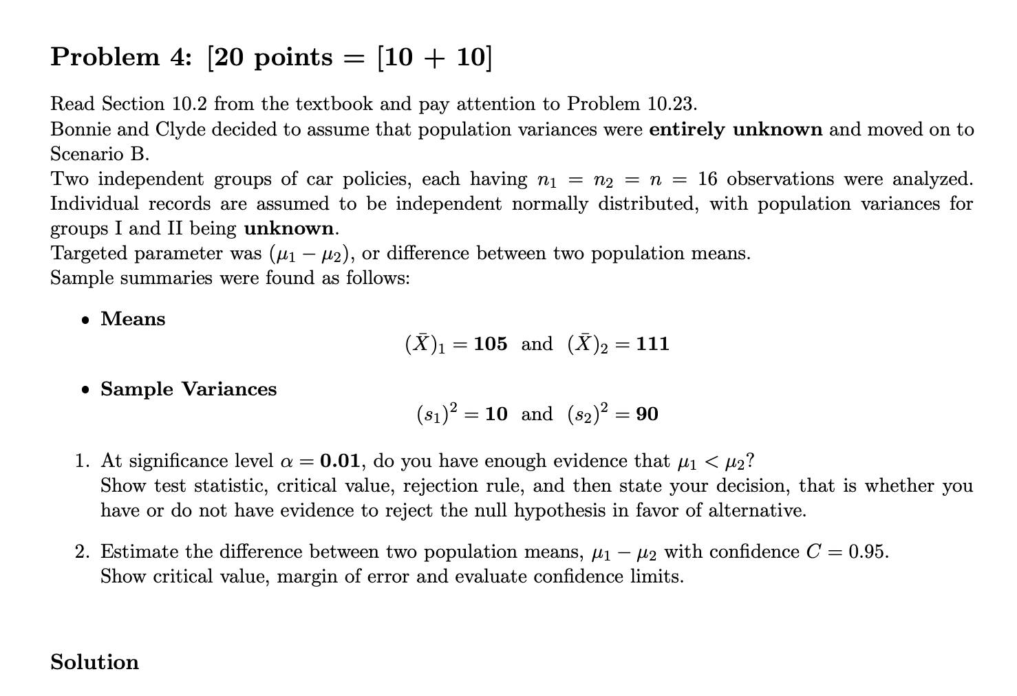 Please Answer These Questions and Please be organize Problem 4: [20 points