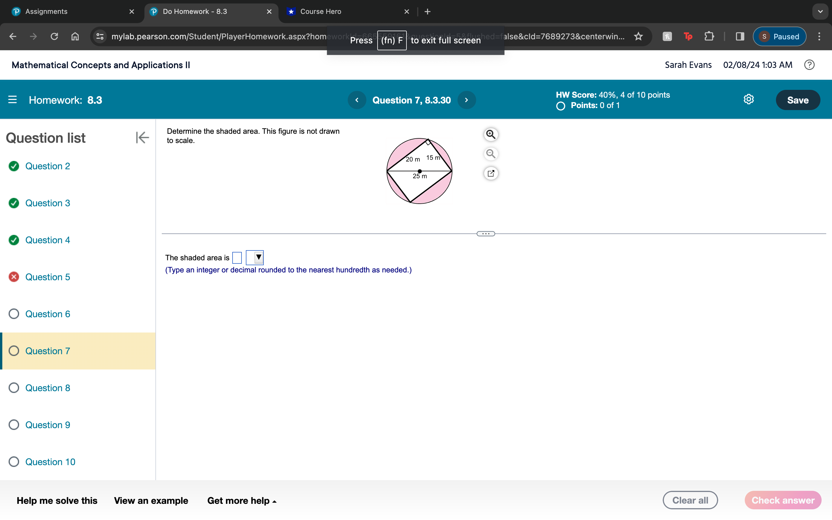  P Assignments X P Do Homework - 8.3 X *Course Hero