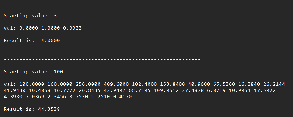 2) Calculate Result CYR3 eRt When the user chooses option 1 print