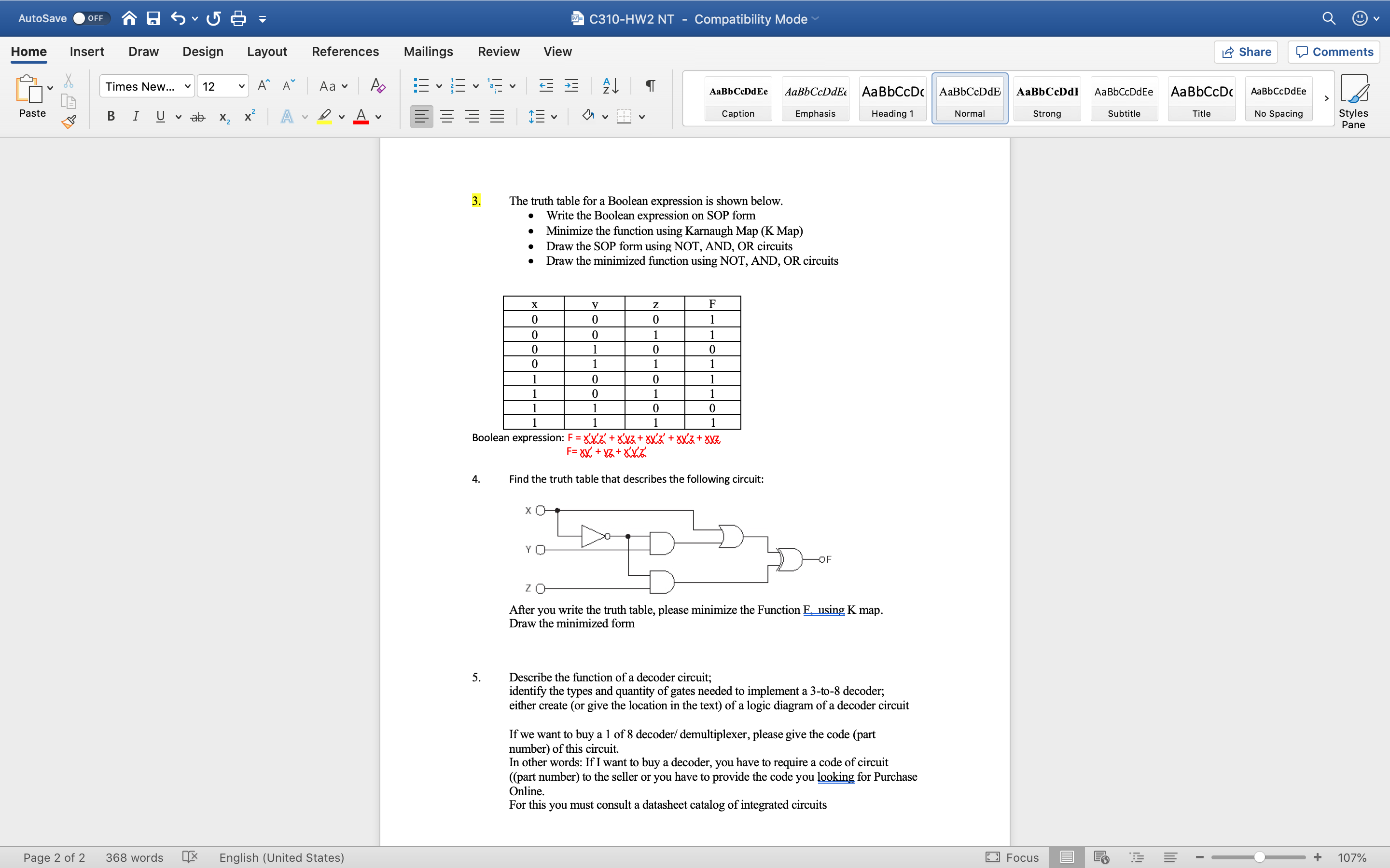 The truth table for a Boolean expression is shown below.Write the Boolean