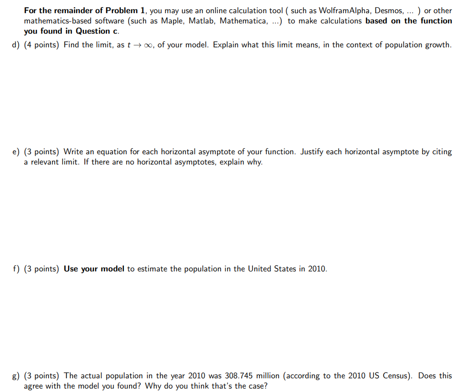 population. There are several different types of functions that can be used