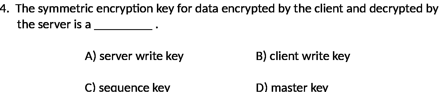 4. The symmetric encryption key for data encrypted by the client
