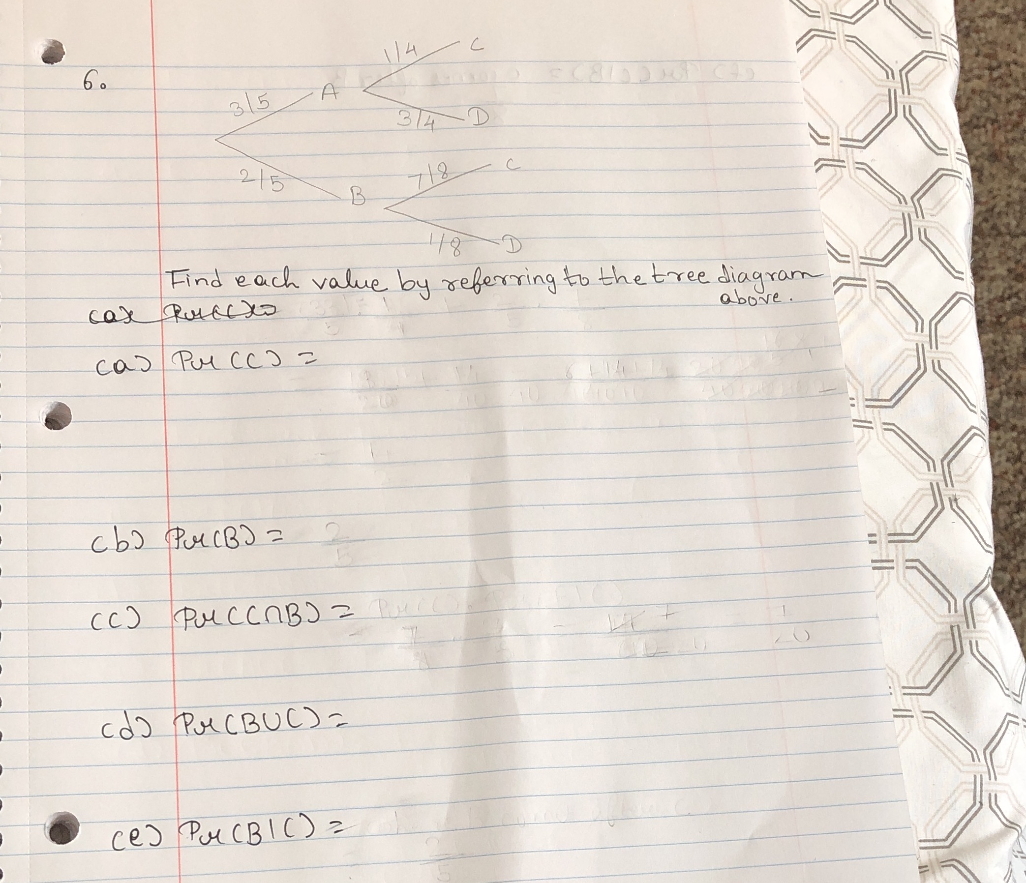 6. 1/ 4 C 3 5 A 3 / 4 D