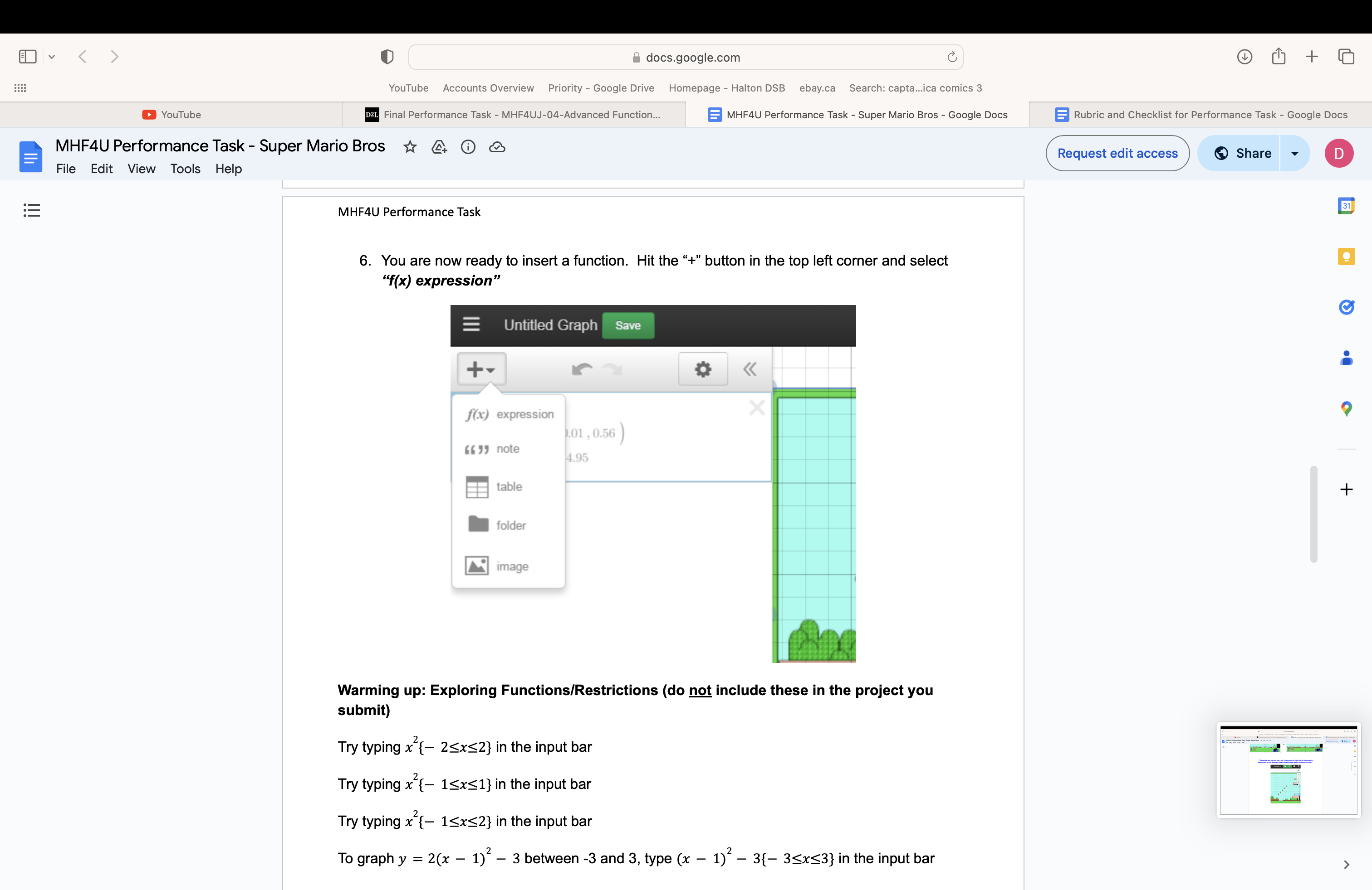E Rubric and Checklist for Performance Task - Google Docs MHF4U Performance