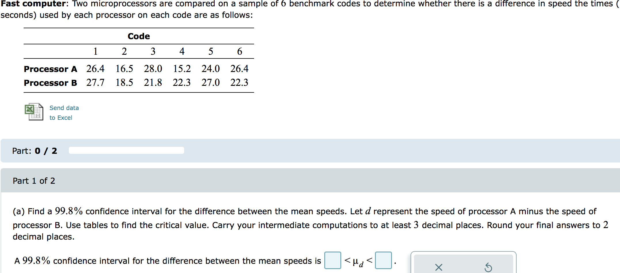Please see question Fast computer: Two microprocessors are compared on a sample