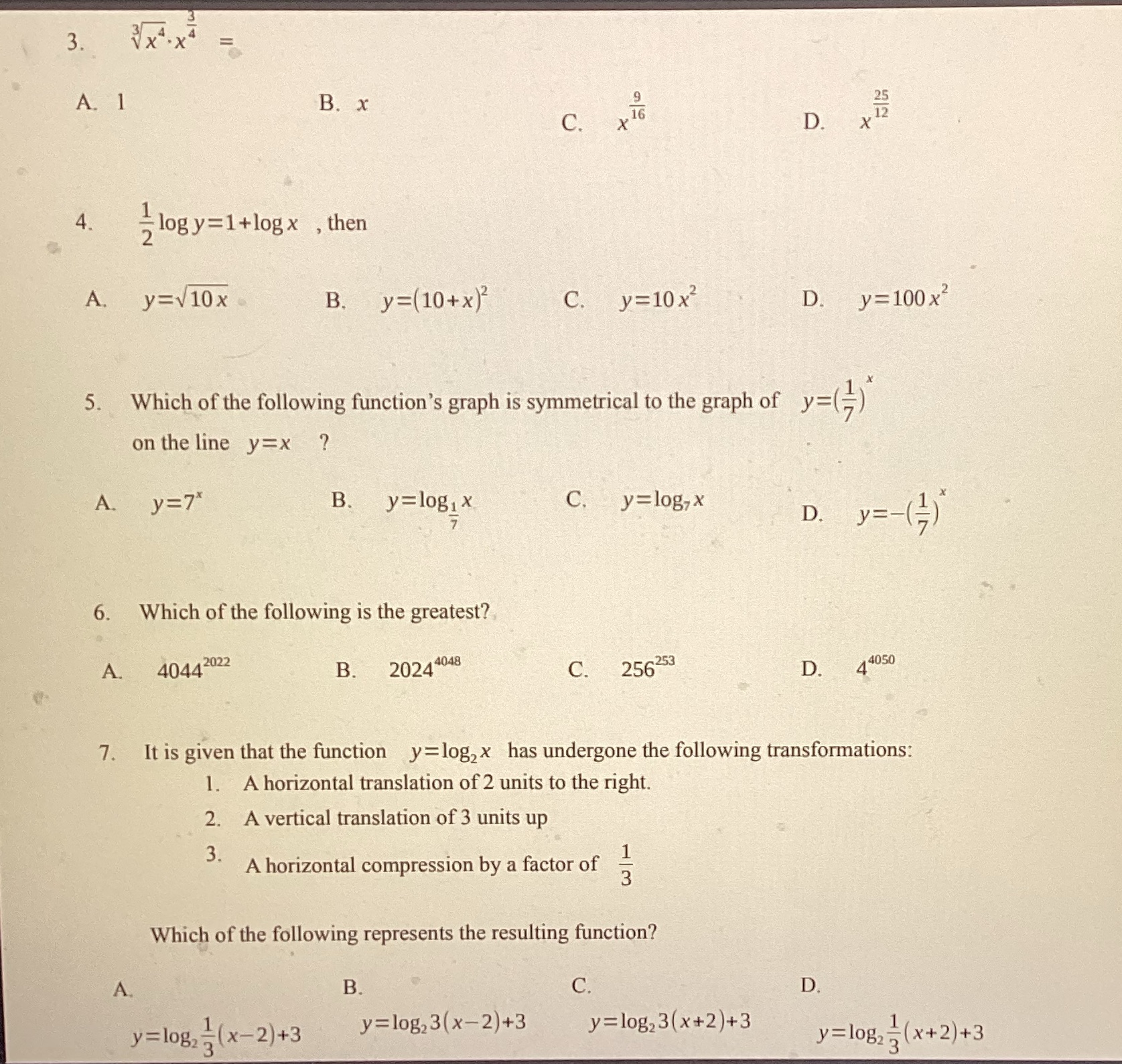 Plz answer as quickly as you can 3 . V X4 .