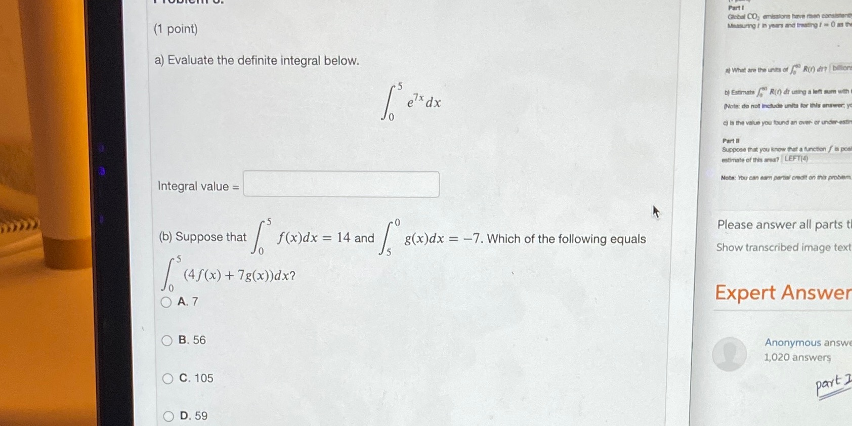  Part I Global CO, emissions have risen (1 point) Measuring t