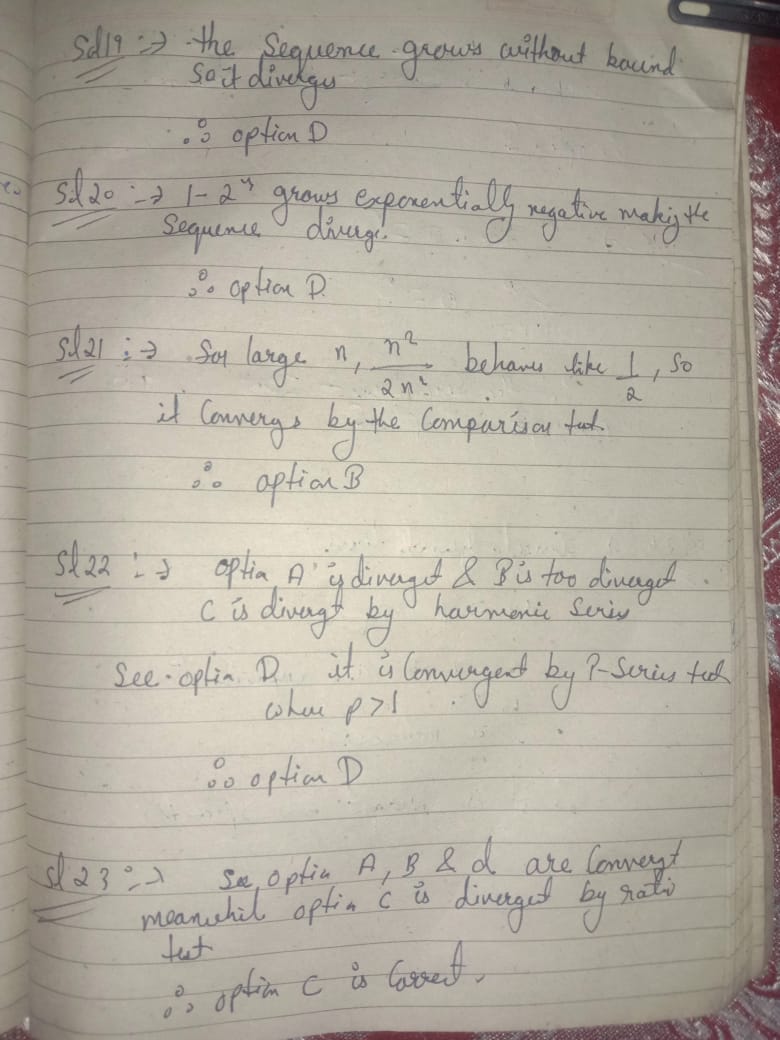 is -8. (D) The given sequence is divergent. 20. Which of the