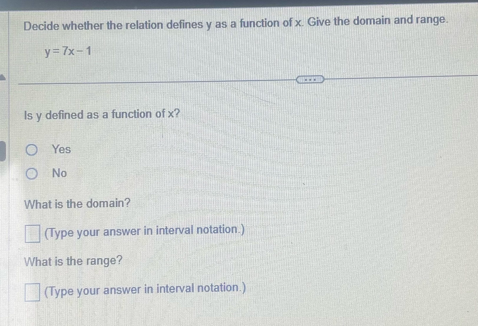  Decide whether the relation defines y as a function of x.