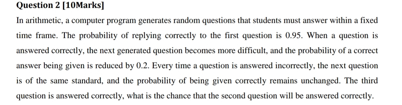kindly solve this question Question 2 [10Marks] In arithmetic, a computer program