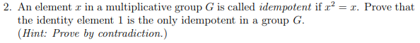 Maths - Algebra 2. An element x in a multiplicative group @