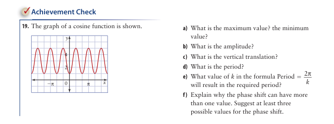 sine function with a phase shift of - each function on the