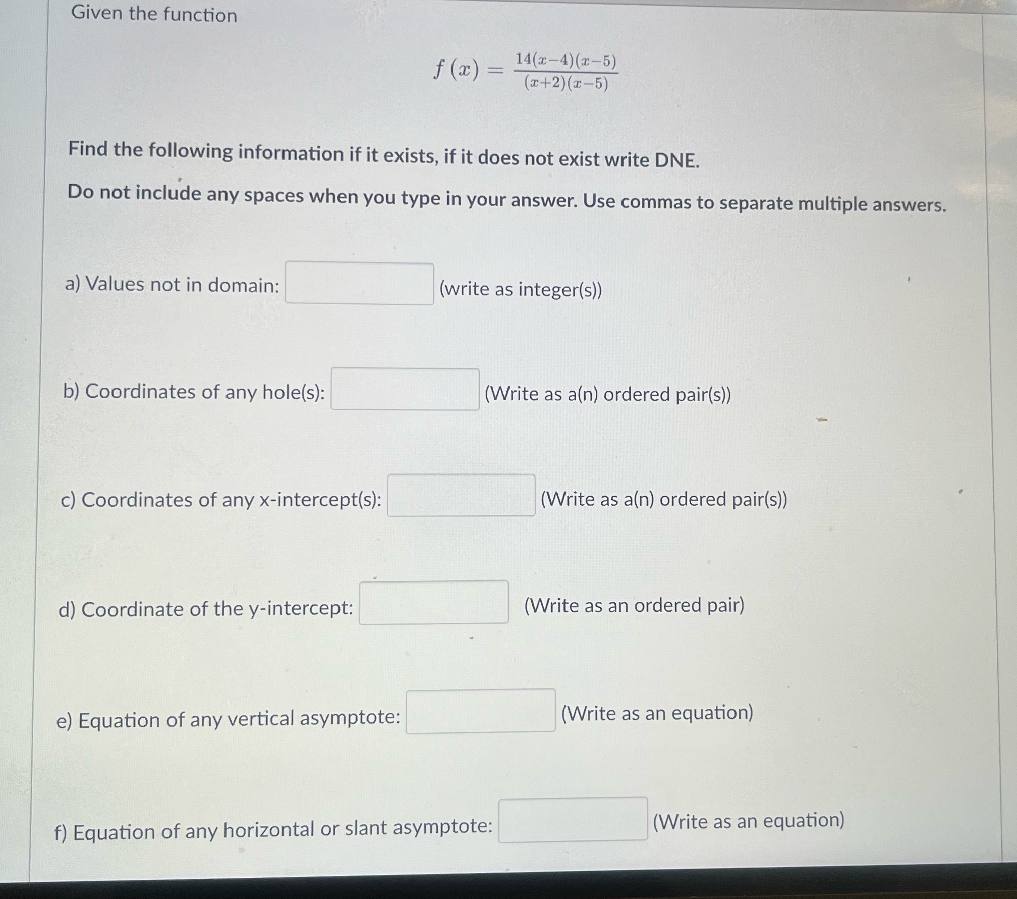  { Given the function [ i 14(z4)(z- 5) | flz) =