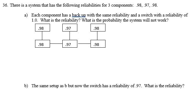 what is the system reliability? 36. There is a system that has