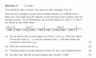 Question 5 - 11 marks You should be able to answer