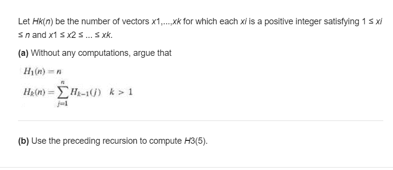 this is a math probability question Let HK(n) be the number of
