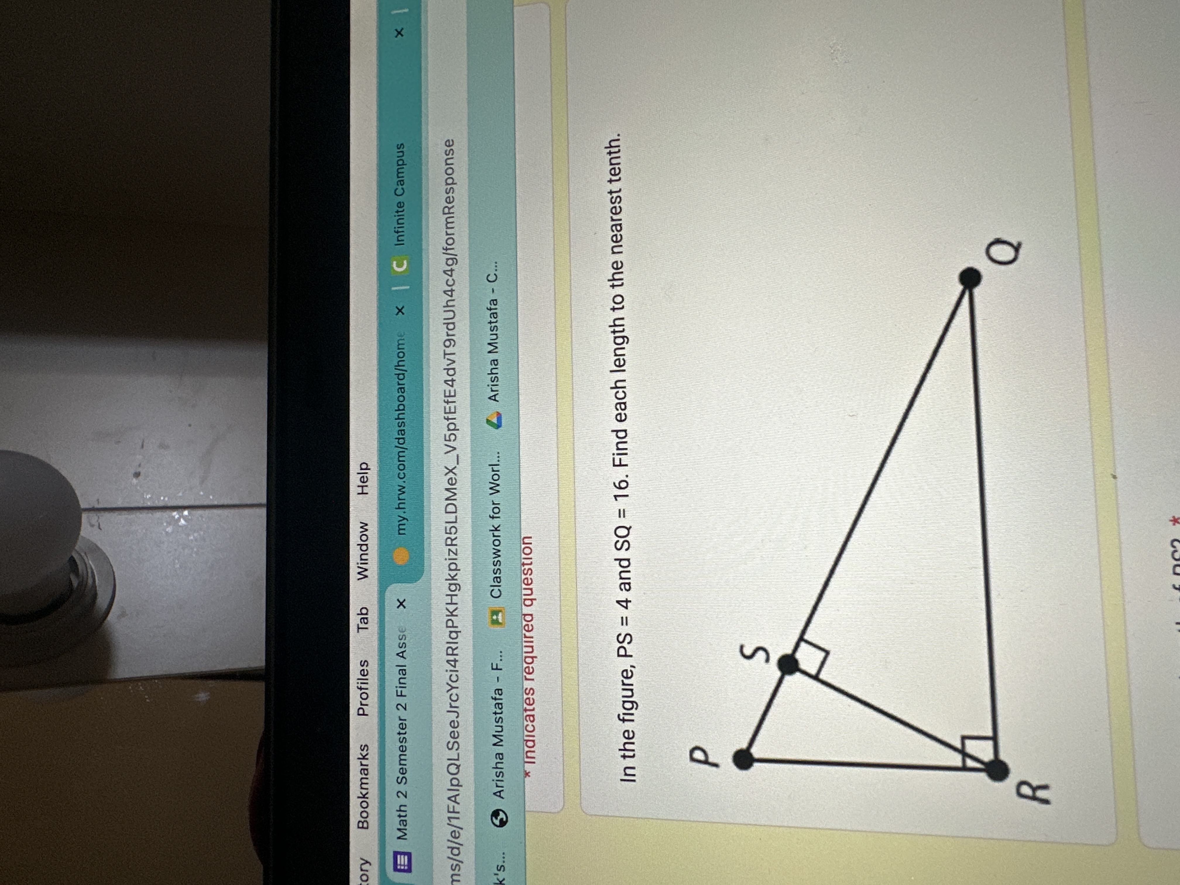  ory Bookmarks Profiles Tab Window Help Math 2 Semester 2 Final