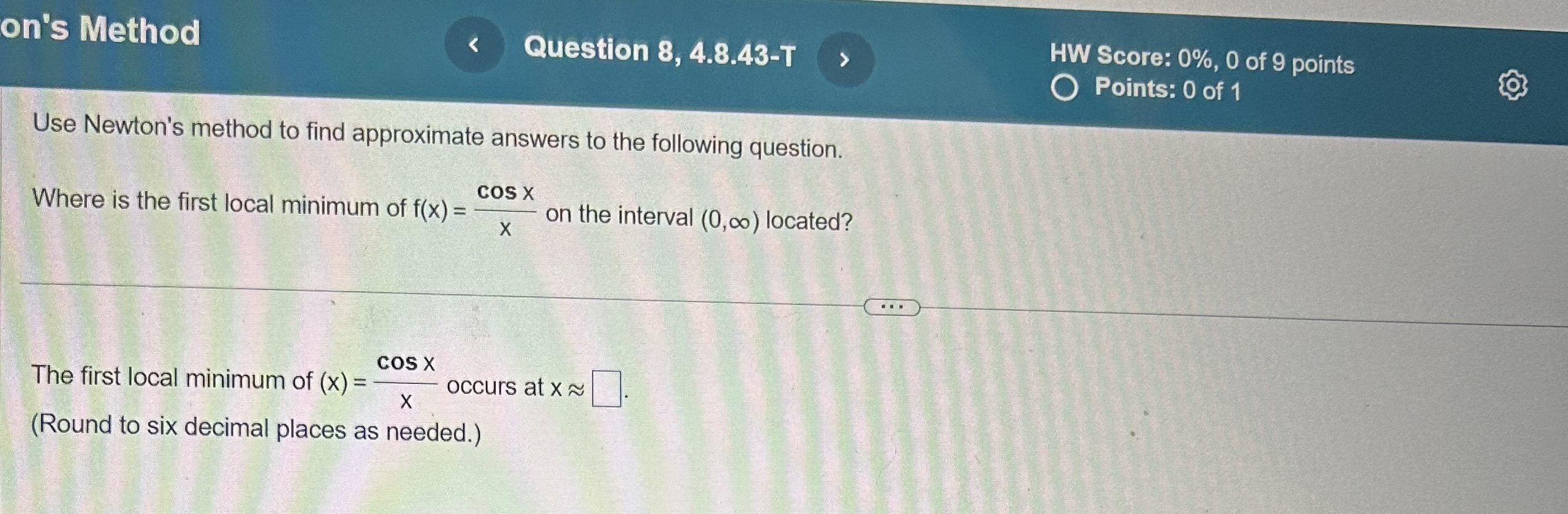 table. Do not round until the final answer. Then round to six