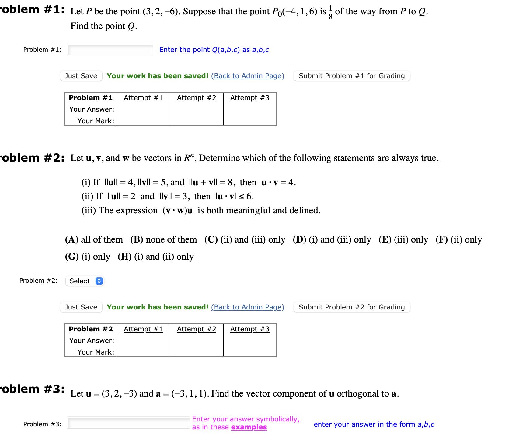 hello I need help solving those questions please 'Oblem # 1: Let