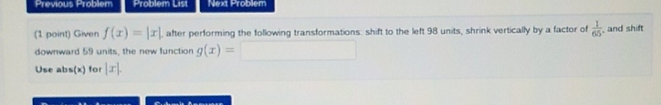 can you help me with this Previous Problem Problem List Next Problem