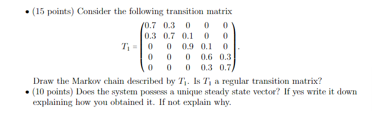 points) Write down a closed expression of A " (1 ) and