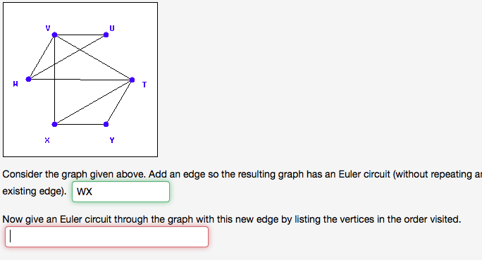 Consider the graph given above . Add an edge so the