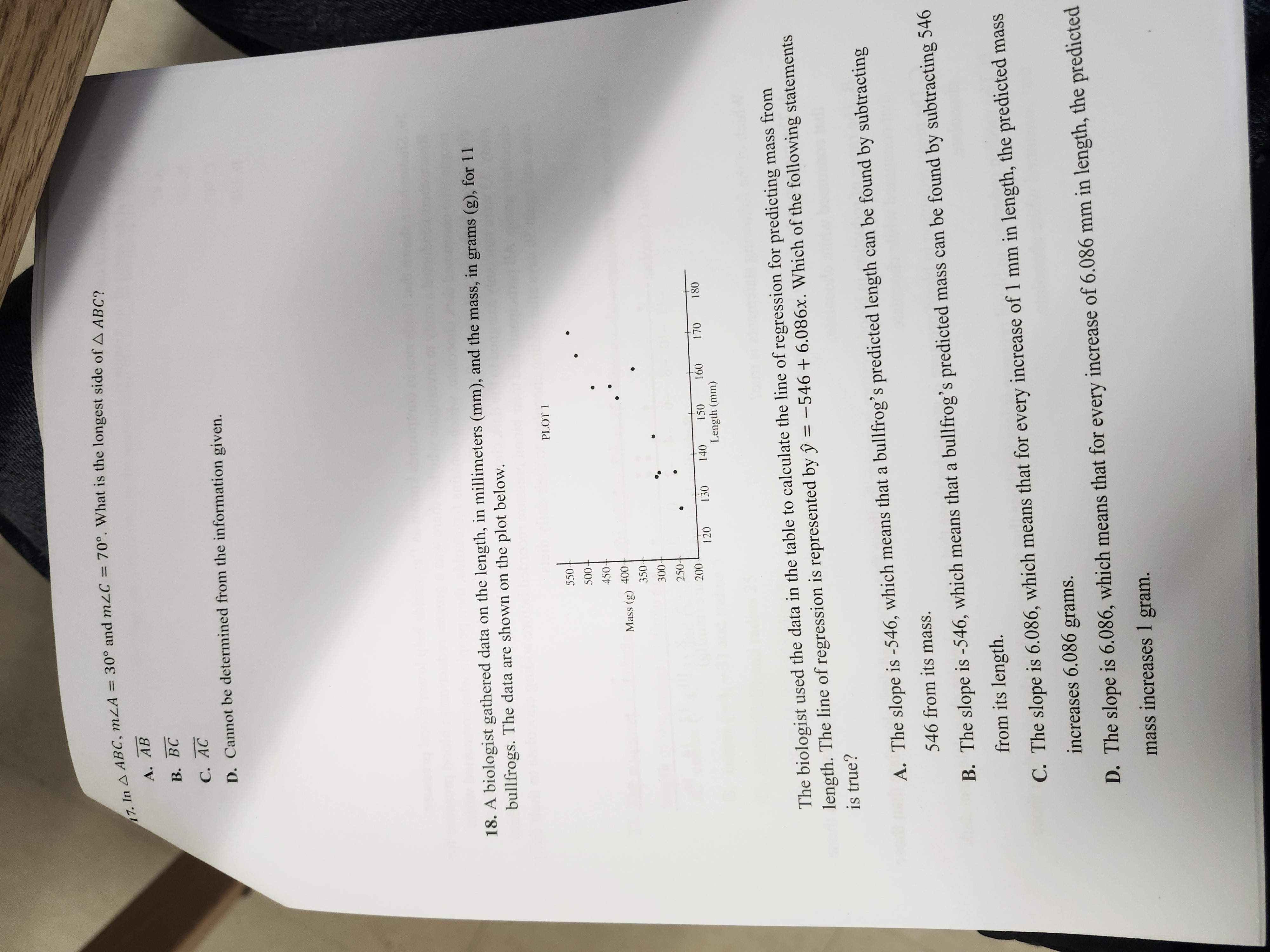 C. 24.5 square units D. 35.9 square units 10. In the standard