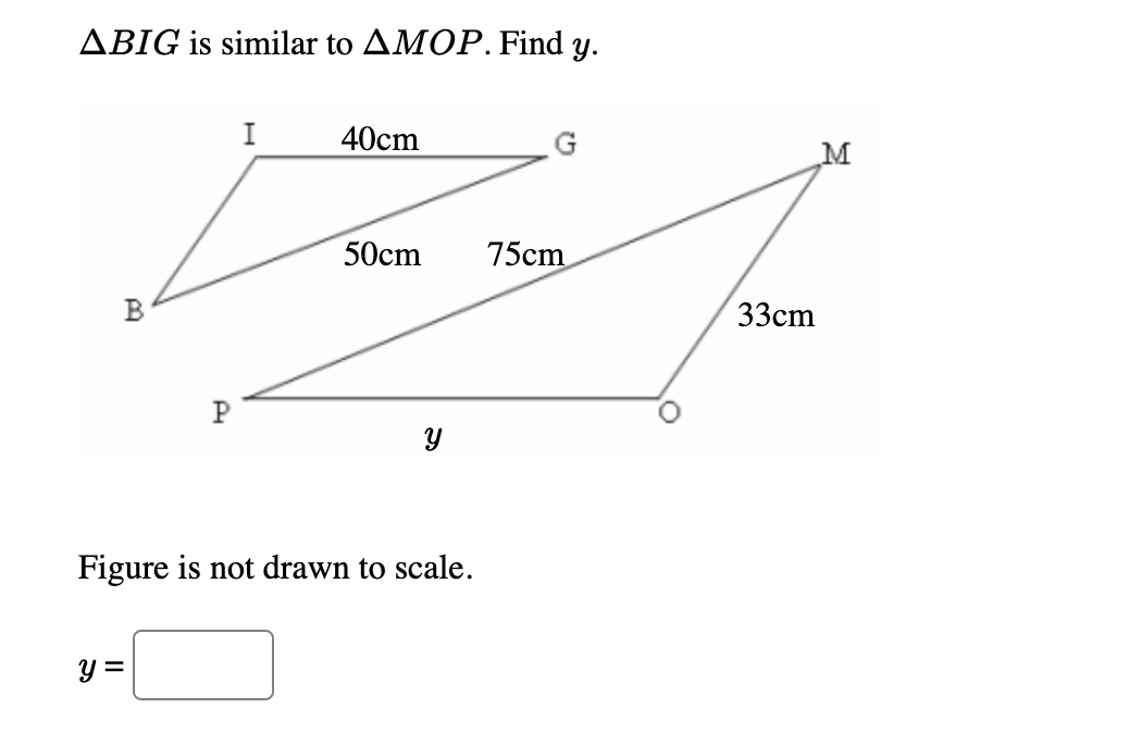 AMOP. Find y. H 32ft. G M 56ft. 84ft. B 24ft. P