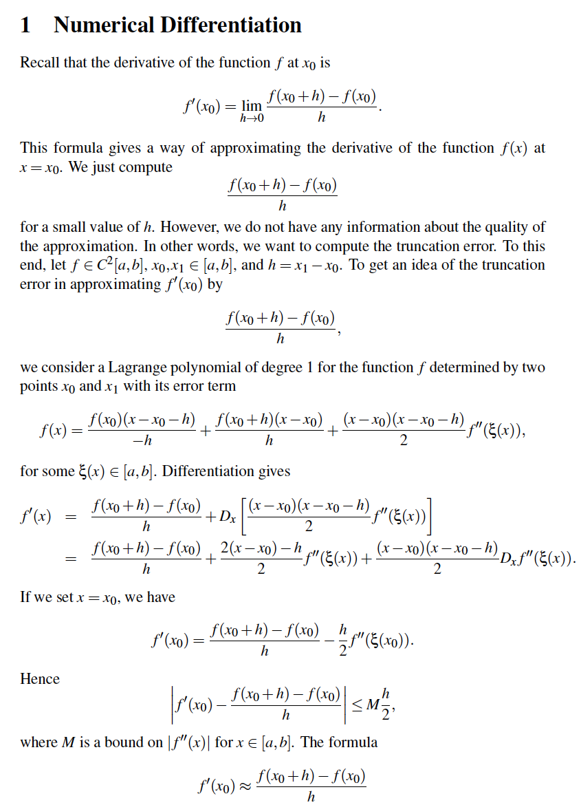 that the follow- ing finite difference approximation of the second derivative of