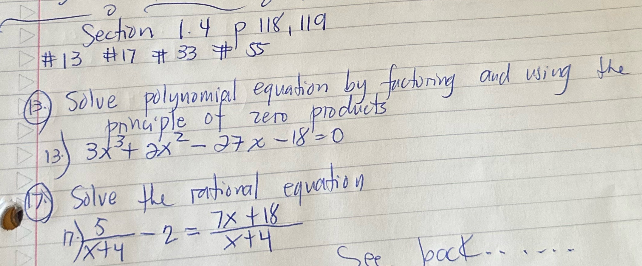 I need help please Section 1.4 p 118, 119 D # 13