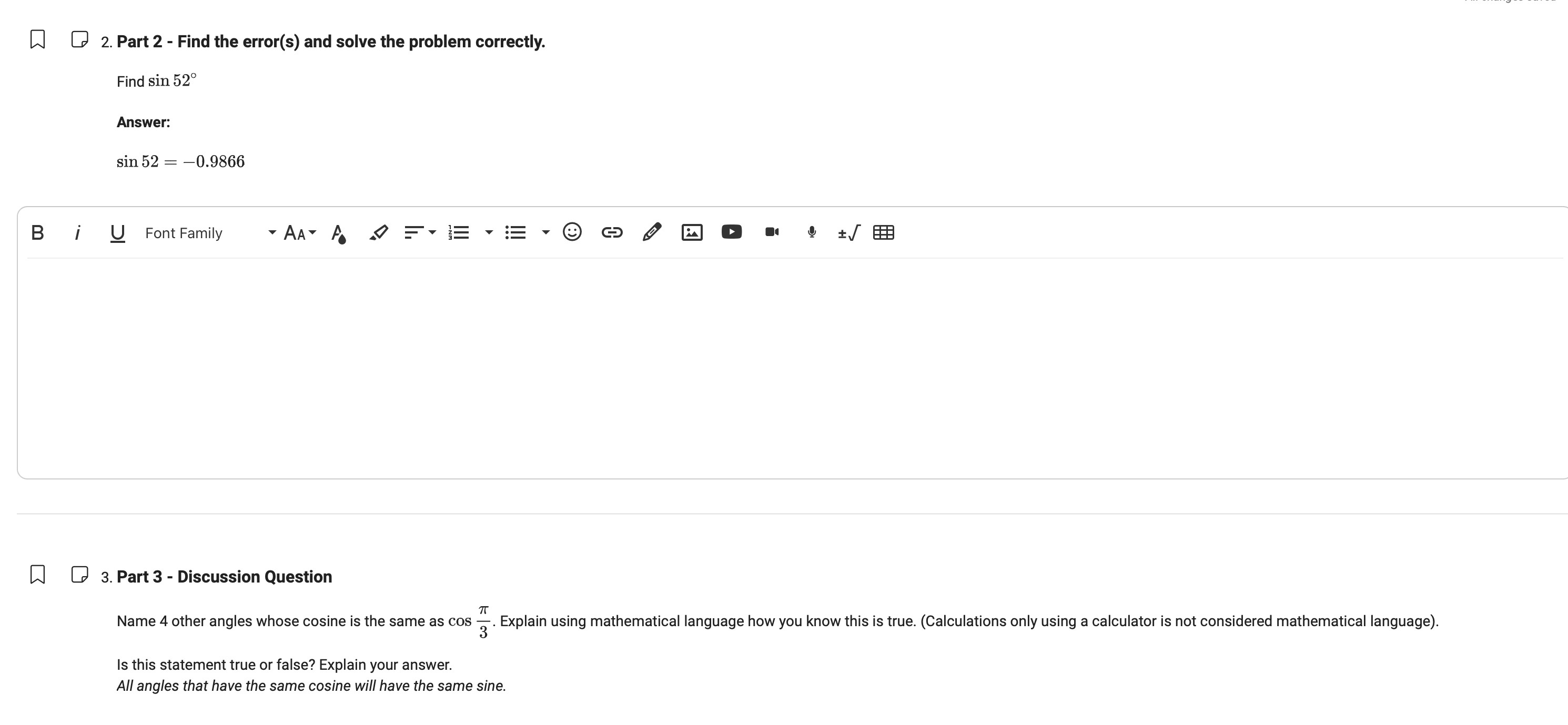  Q 2. Part 2 - Find the error(s) and solve the