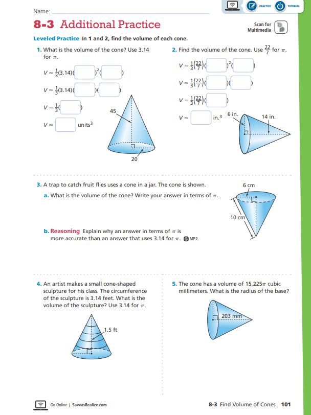  Name: 8-3 Additional Practice Scan for Multimedia Leveled Practice In 1
