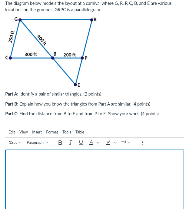 3 5 pts (03.01 MC) If AOPQ is dilated from point Q