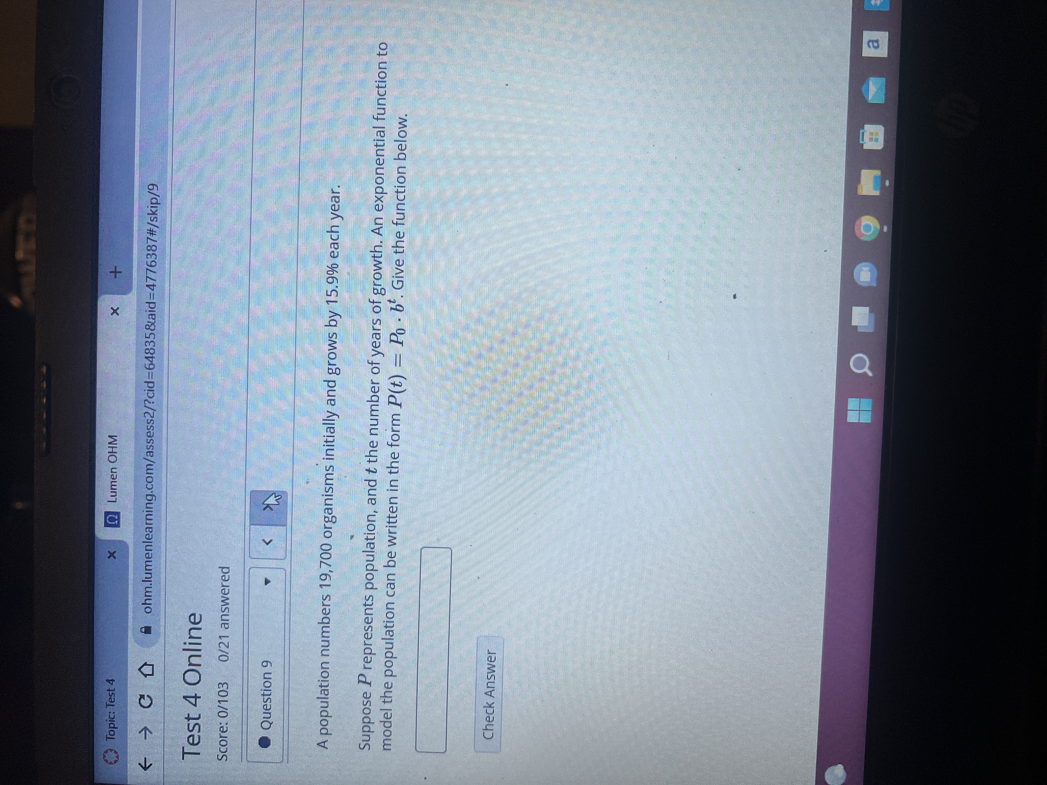 Test 4 Online Score: 0/103 0/21 answered Question 15 Find the inverse