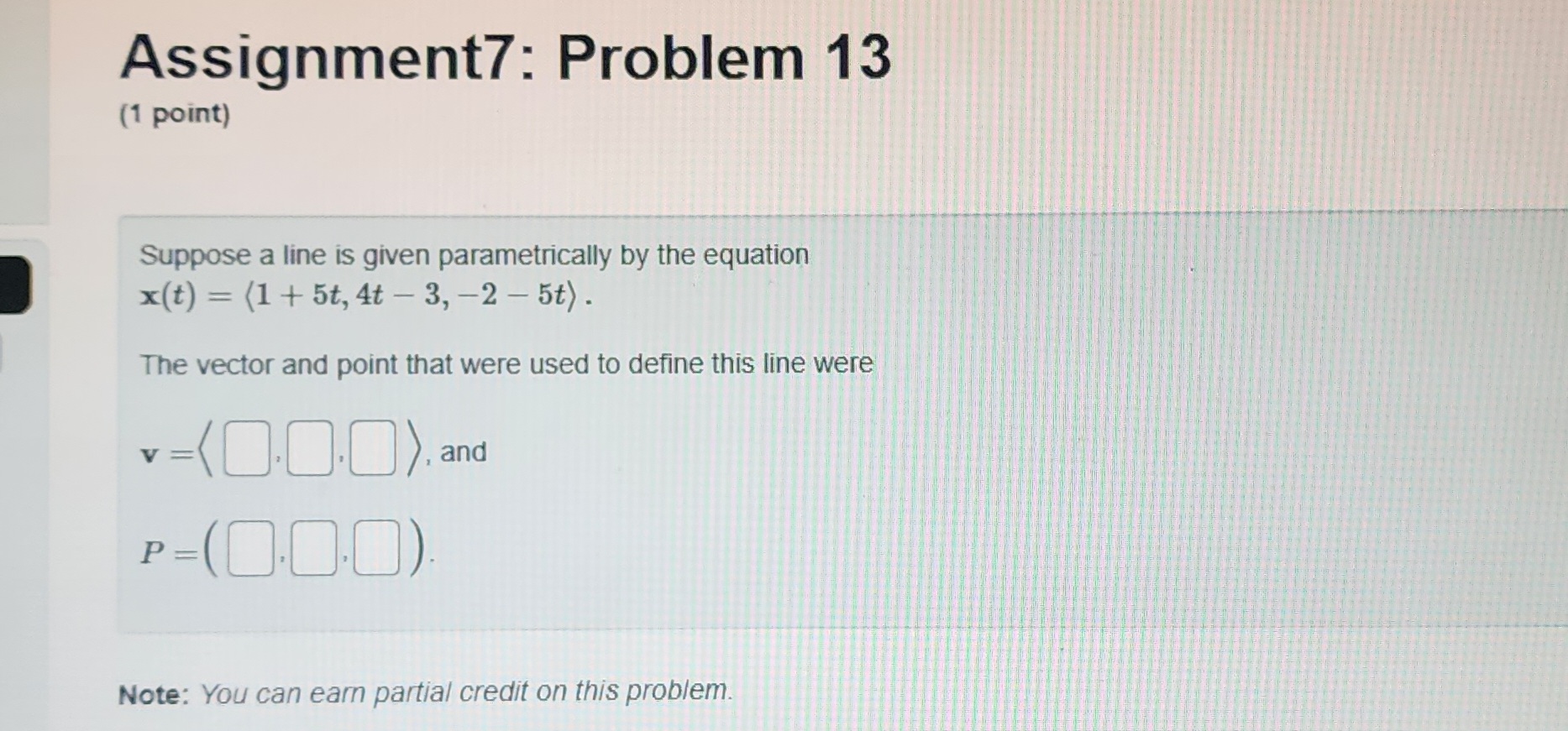 w = 5 and \"V x w|| = 4, and the angle