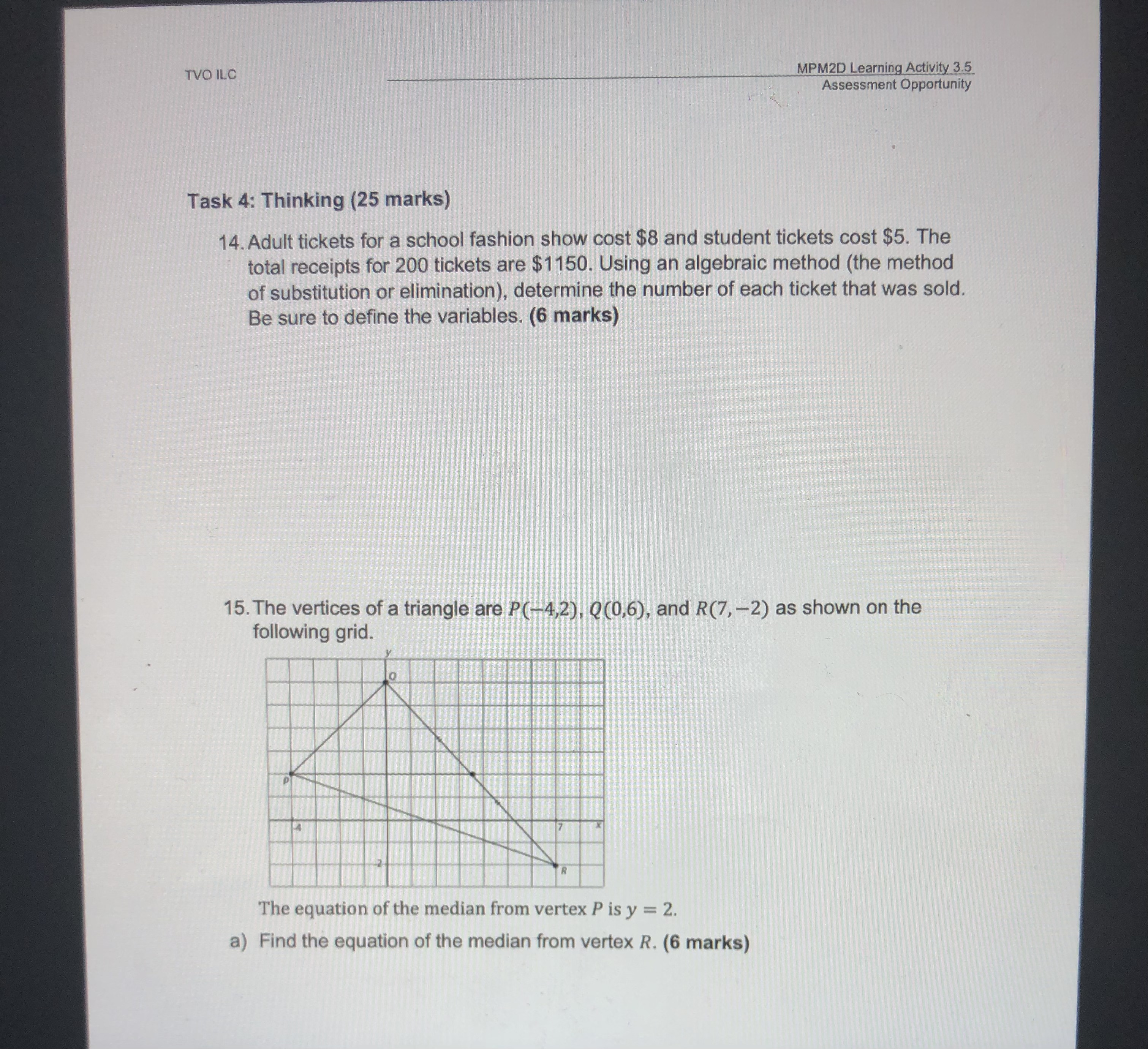 km per litre of gas. Word equation (1 mark): Algebraic equation (2