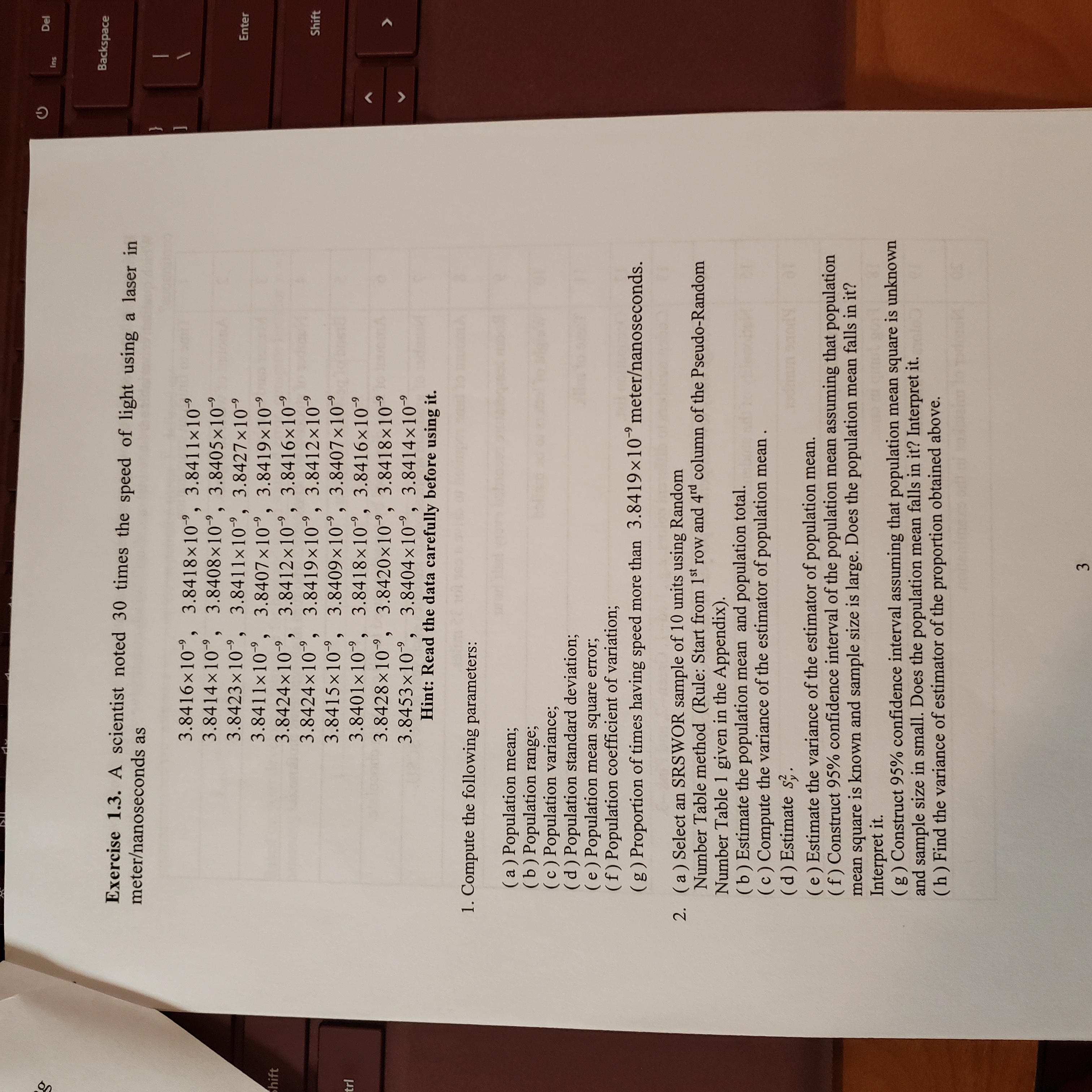 I need help with descriptive math solved answer. Not minitab or rlang