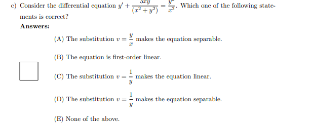  ) Consider the differential equation 3 + {'# " x =.