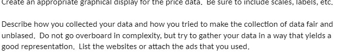  Create an appropriate graphical display for the price data, Be sure