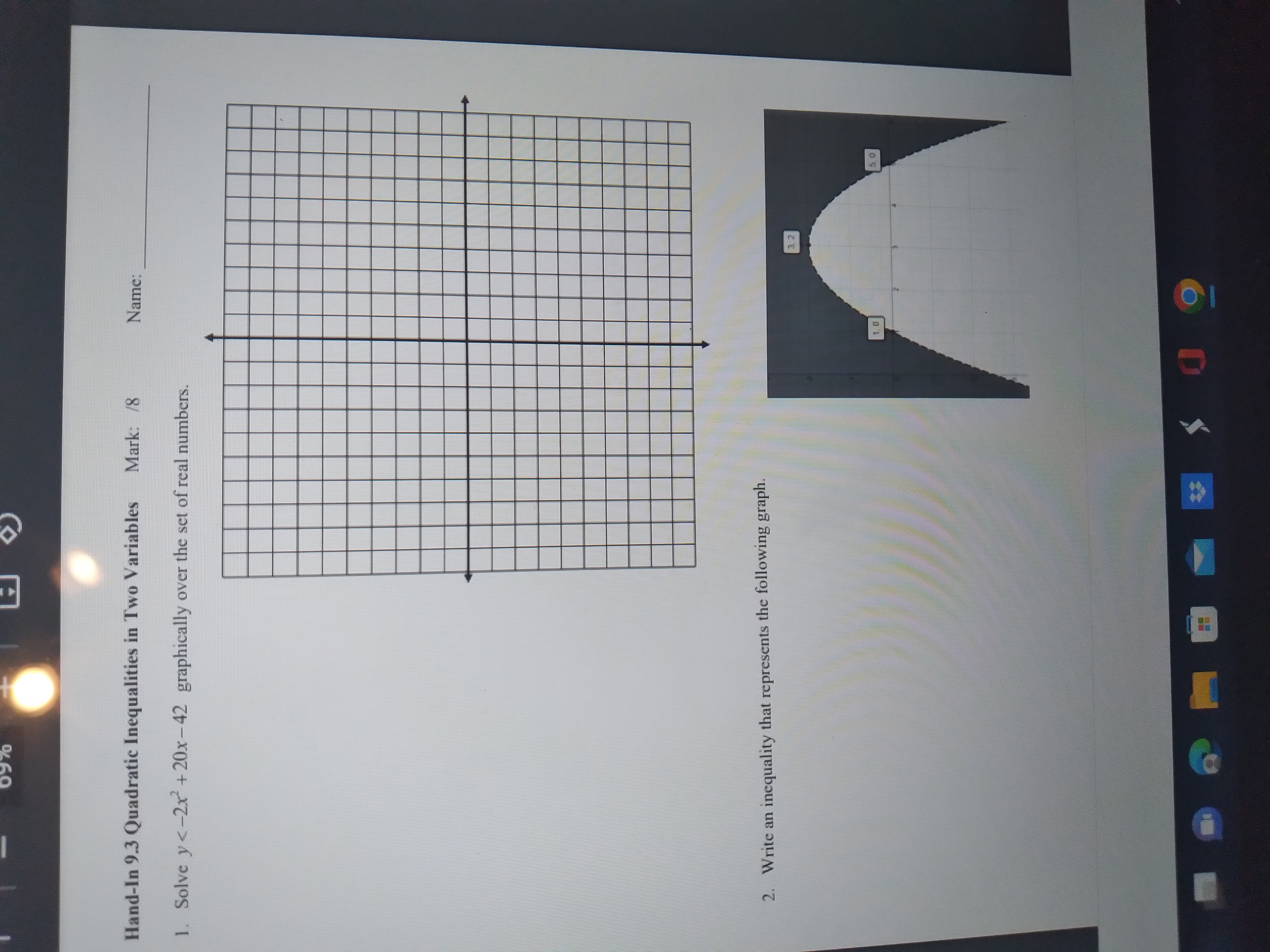inequality 4x-3y 5 graphically over the set of real numbers. b) Write