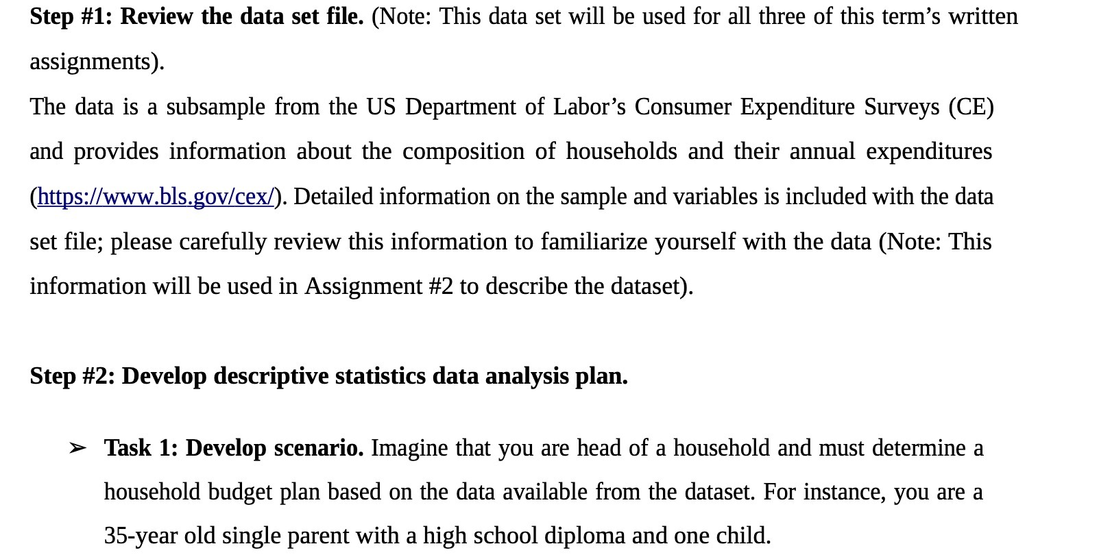 Step #1: Review the data set file. (Note: This data set